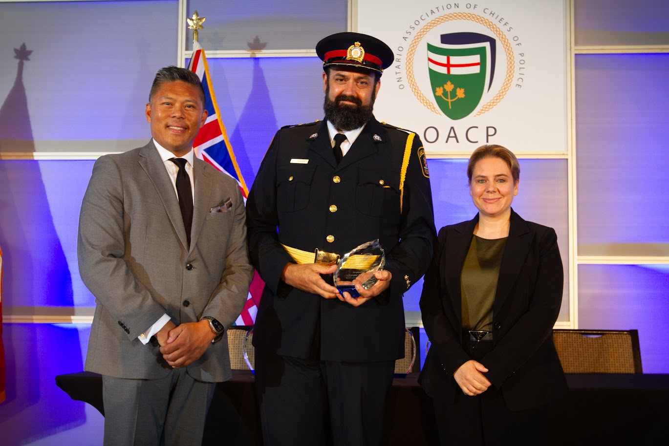 Inspector Jeremy Ashley accepted OACP Award of Excellence in Community Safety, Wellness &amp; Crime Prevention